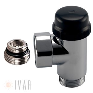 VALVOLA A SQUADRA TERMOSTATIZZABILE 3/4M X EUROK(+EUROKx1/2M) CON PREREGOLAZIONE CHROME C.530040 IVAR 