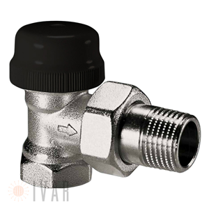 VALVOLA A SQUADRA TERMOSTATIZZABILE 1/2Fx1/2M FERRO CON PREREGOLAZIONE COD.500513  IVAR VS2102N