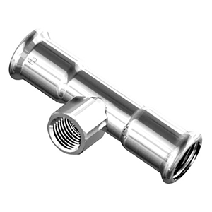 TEE D. 28 X 1/2" F X 28 ACCIAIO A PRESSARE