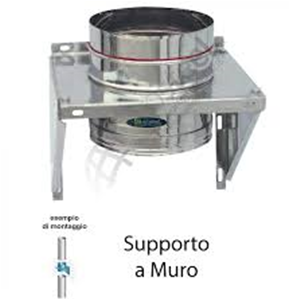 INOX MONO SUPPORTO MURALE D.150