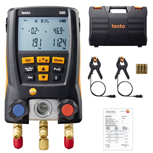 GRUPPO MANOMETRICO DIGITALE 2 VIE KIT BASE TESTO 550s 