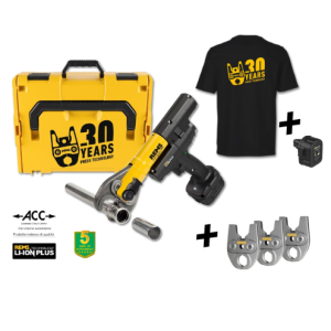 PRESSATRICE RADIALE A BATTERIA MINI PRESS 14.4V 2.5A ACC KIT 3 PINZE TH 16-20-26+BATTERIA AGGIUNTIVA 2.5A