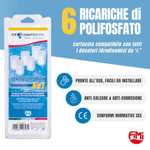 CARTUCCE PER DOSATORE POLIFOSFATI IDROPOLISTICK 6X1 PEZZI