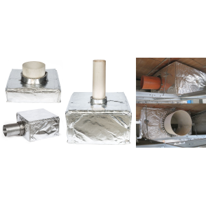 ISOL SCAT COLLAR RIVESTIMENTO ANTIFUOCO PER DIFFUSPRI D'ARIA 600X600 H.330 CON COLLARE INTUMESCENTE