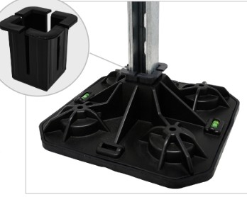 BASE RHINO IN POLIPROPILENE RINFORZATO PER PROFILI 41X41 CARICO 350KG