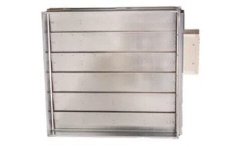 SERRANDA CONTROLLO FUMI SINGOLO COMPARTO D.600X200 CON SERVOMOTORE 24 V