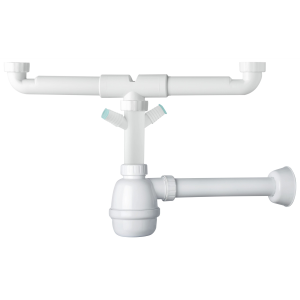 SIFONE LYBRA A FIASCO PER LAVELLO 2 BACINI E 2 ATT.LAVATRICE 1"1/2 X 40 IN PP
