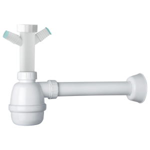 SIFONE LYBRA A FIASCO PER LAVELLO 1 BACINO E 2 ATT.LAVATRICE 1"1/2 X 40 IN PP