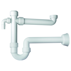 SIFONE PRAKTIK PER LAVELLO 1 BACINO E 2 ATT.LAVATRICE 1"1/2 X 40 IN PP