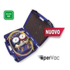 GRUPPO MANOMETRICO/ANALIZZATORE SPY 4 VIE IN VALIGETTA CON 4 TUBI R410/R32