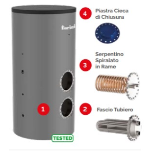 BOLLITORE BOIL CUSTOM 1000 LT SCAMBIATORE ESTRAIBILE 2 BOCCAPORTI CON TRATTAMENTO BLUETECH